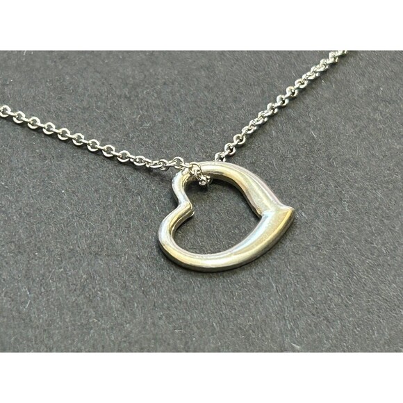 None Jewelry - Sterling Silver Open Heart Pendant Necklace with 18"‎ Silver Chain